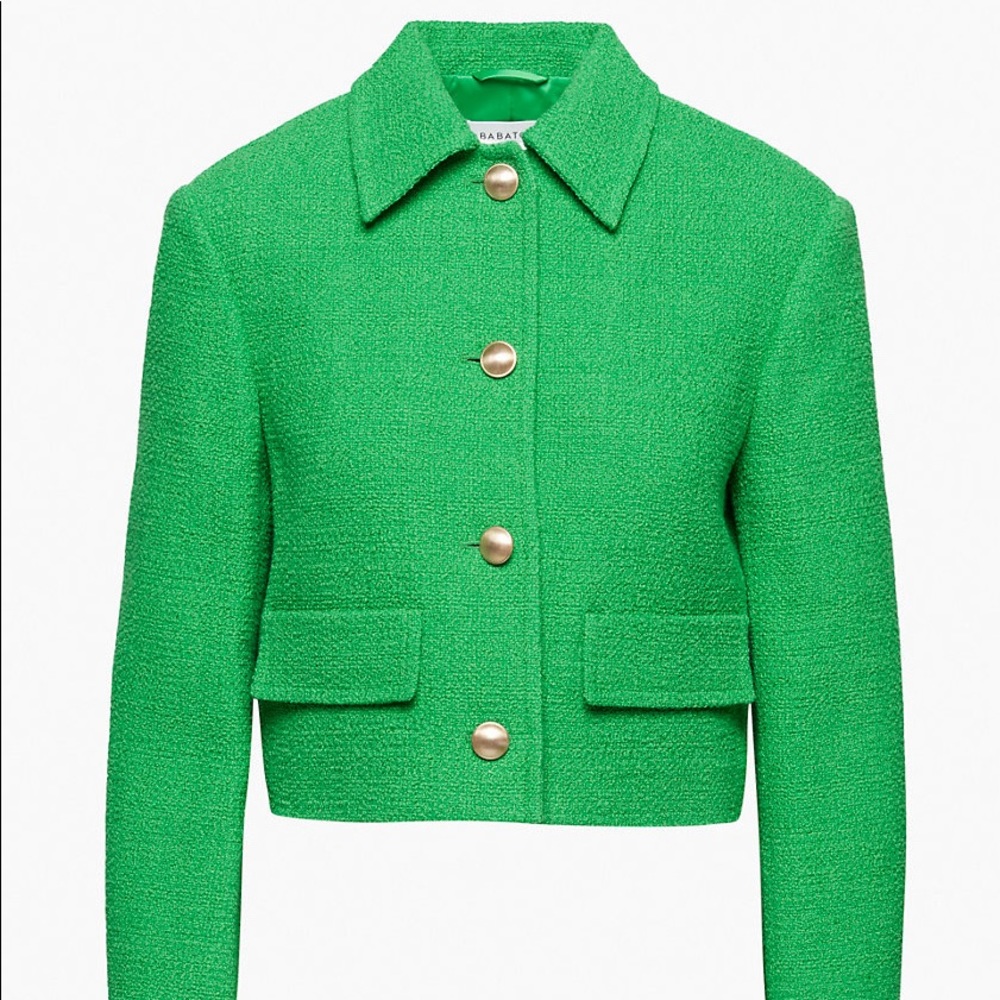 Babaton Tweed Green Blazer